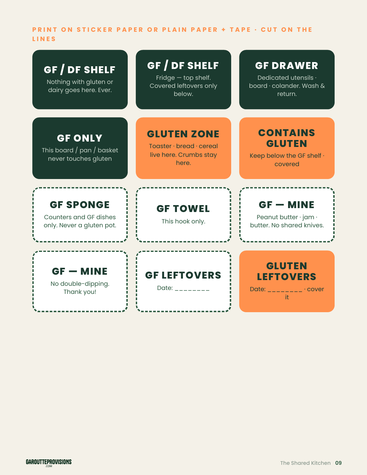 12 printable labels